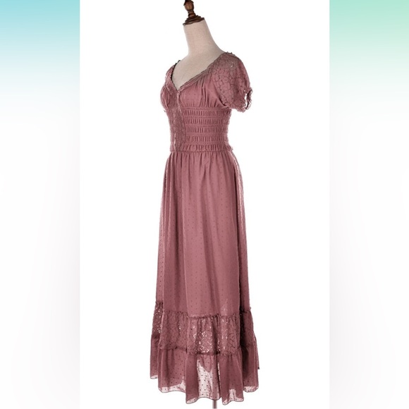 Mauve Peasant Dress - Picture 5 of 8